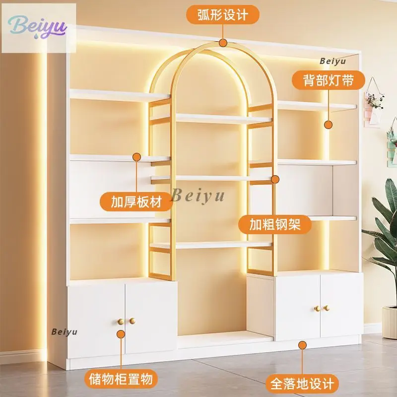 

Полка для косметики Полка для демонстрации принадлежностей Витрина Многослойная коммерческая полка для красоты Регулируемый шкаф-витрина