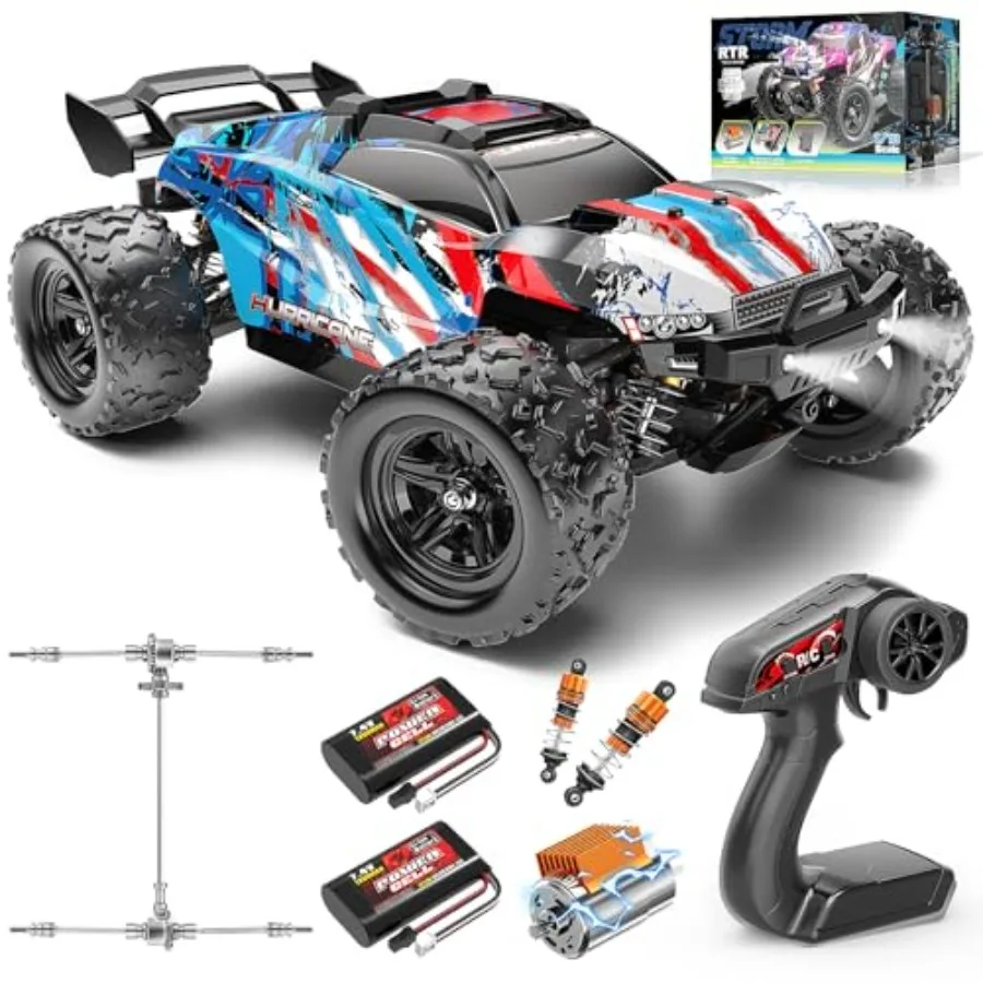 

RC Cars 1:18 Entry-Level RC Car for Adults Boys, All-Metal Drivetrain Off-Road RC Racing Truck in Black, 40 km/h Speed, 4x4 Rem