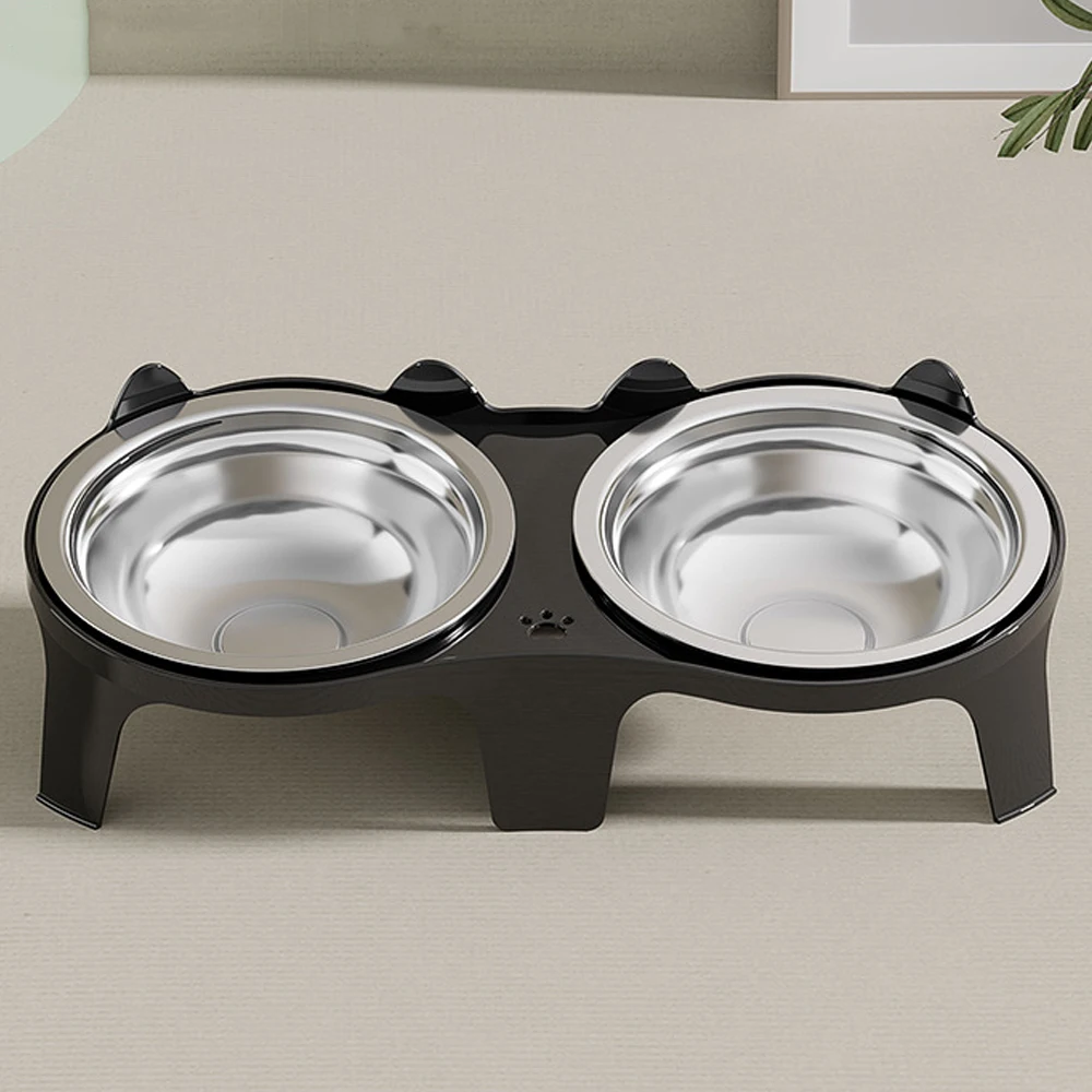 1 Stück Edelstahl-Futter- und Wassernapf für Katzen mit Kippschutz, großem Fassungsvermögen und praktischem Design für die Fütterung von Hunden und Katzen_voghion.com