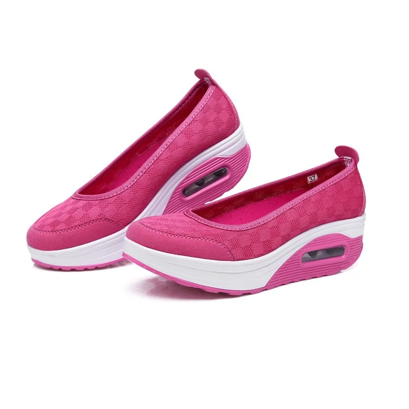 Zapatos informales con plataforma para Mujer, Zapatillas planas con amortiguación de aire, transpirables, para caminar