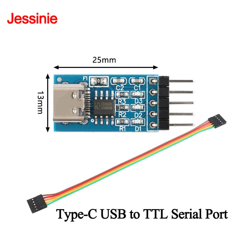 Модуль-преобразования-последовательного-порта-usb-ttl-типа-c-ch340n-Однокристальный-микроконтроллер-Загрузка-платы-brush-board-Кабель-dupont-5p