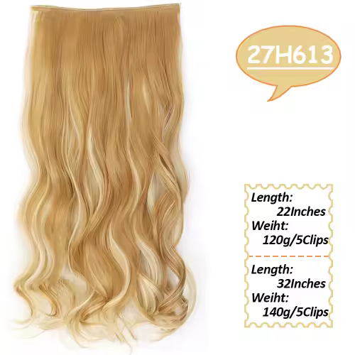 NICESY Synthetic Long Wavy 5 Clips Hair Extensions 22Inch/32Inch Clip On Hair Extensions High Tempreture Fake For Women - Image 27