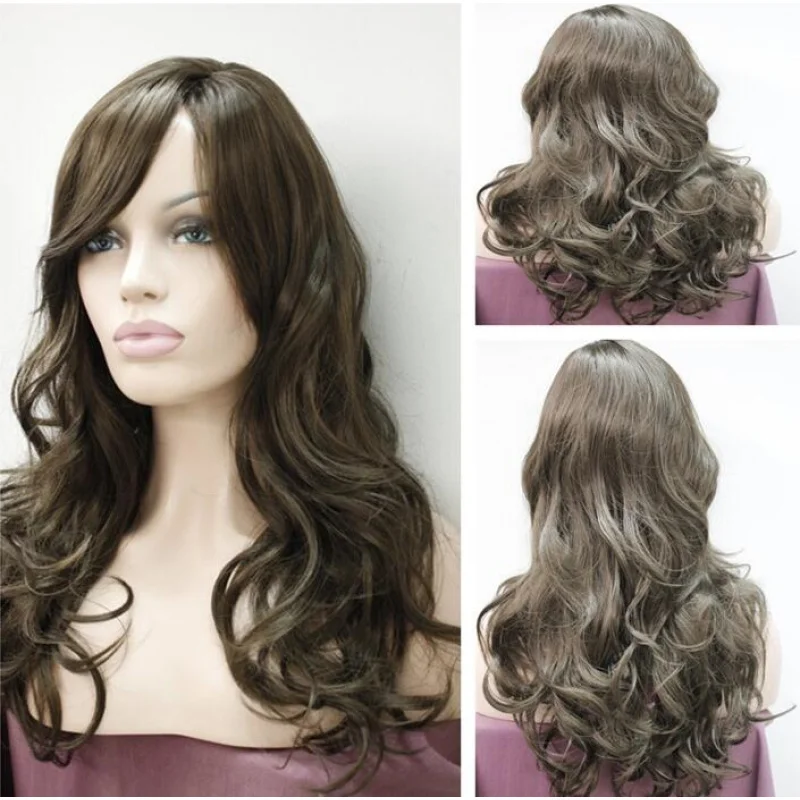 

Women's Wig Long Black Blond Curly Hair Wigs Party Ladies Synthetic Full Wig