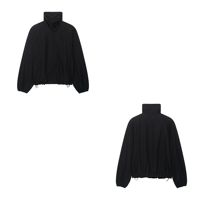 Guobioziy Women's Stand Collar Functional Fabric Jacket 2026 Spring-Autumn Western Daily Casual Fashion Trend Classic Streetwear
