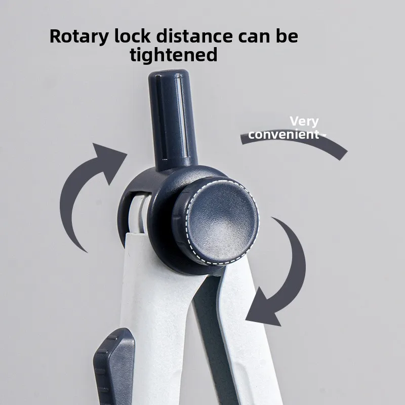 Rotate Lock Distance 2B Metal Compass Side Press Lead Zinc Alloy Student Exam Drawing Set Drafting Stationery Tool Kit Supplies