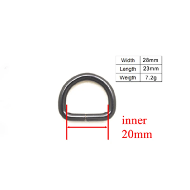 1pc Nickel plated D-Rings 25mm webbing strapping bags garment 30mm accessory retailing 15mm non welded metal flat Dee ring 20mm