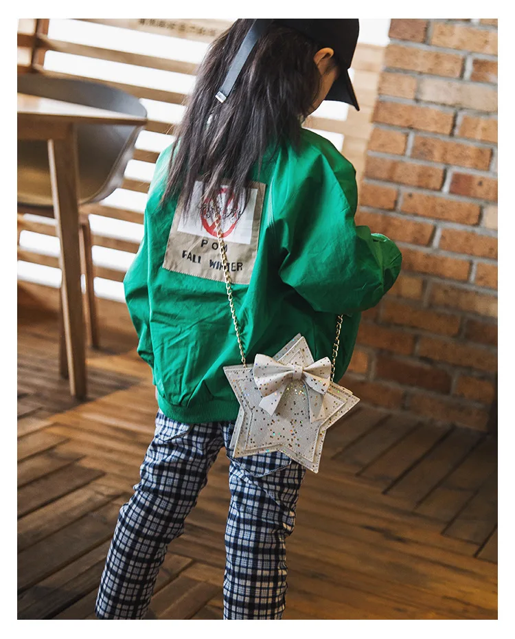 Children Small Chain Bag New Korean Fashion Five-pointed Star Sequin Shoulder Bag Cute Princess Girl Diago Span Bag KBG002