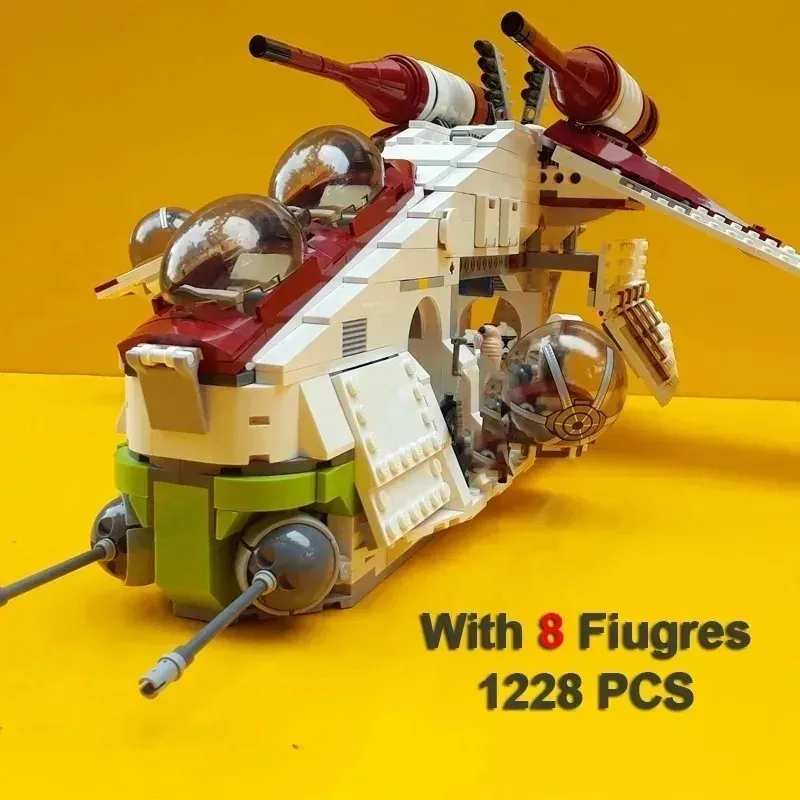 

В наличии 1228 шт. совместимы с 05041 Republic Dropship Gunship, строительные блоки 75021, кирпичи, игрушки для детей, рождественский подарок