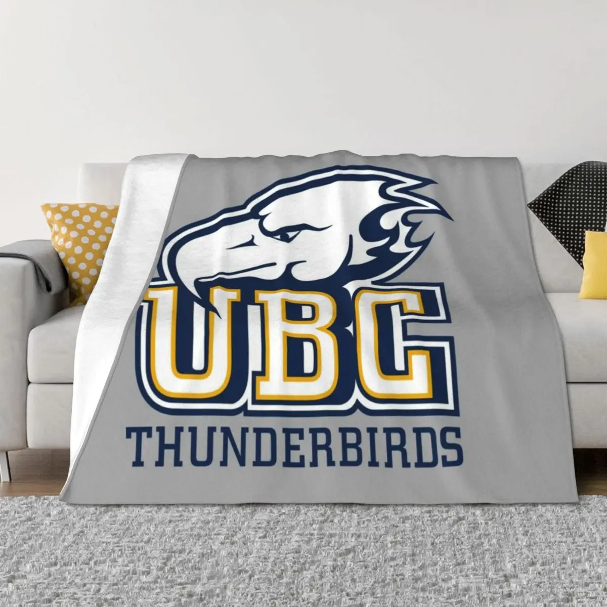 UBC (Thunderbirds) Logo3 رمي بطانية شعر فاخرة St Thermals للسفر بطانيات عتيقة