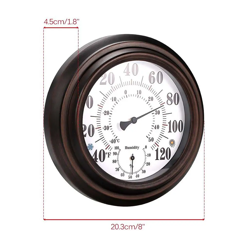 Thermometer Hygrometer Decoratieve Opknoping Antieke Fahrenheit Binnen Luchtvochtigheid Buiten Geen Batterij Muur Instrument