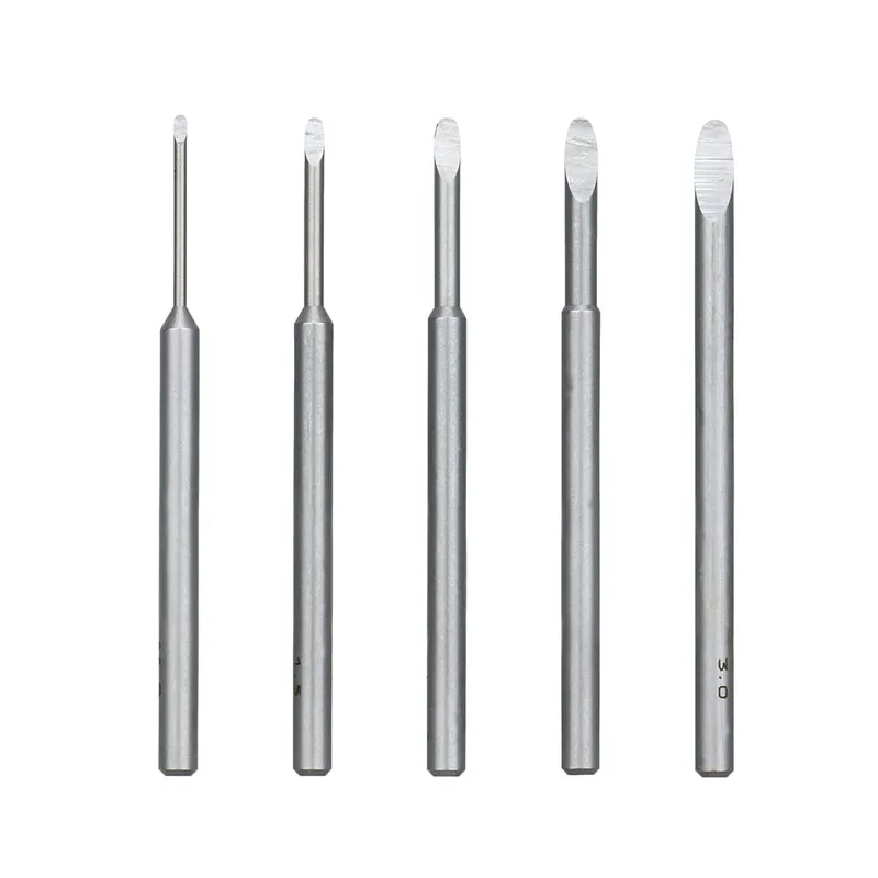 GodHand GH-BBM-1-3 Round Chisel Bits 5PCS 1-3mm Shank Bit Blade Round Sword Set for Plastic Models Ultra Precision Carving Tools