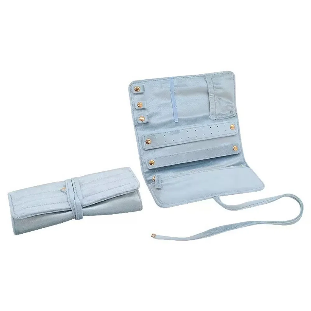 

Бархатная сумка для упаковки ювелирных изделий на шнуровке, серьги, браслет, ожерелье, сумка для хранения ювелирных изделий, большая вместительная рулонная упаковка, бархатный держатель для ювелирных изделий