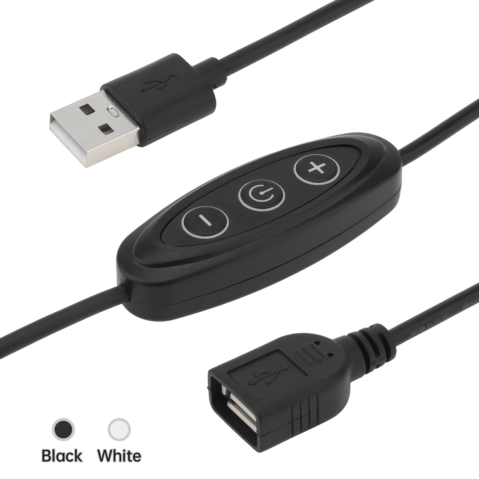 

Pop USB Dimmer Switch Female To Male Inline Dimmer 3-Keys 10-Speed Dimming USB Light Dimmer For 5V Single Color Led Lights