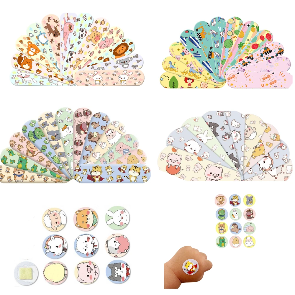 

120pcs/set Cartoon Round Skin Vaccine Injection Hole Patch Children Kids Wound Dressing Patches Plaster Strip Band Aid Bandages