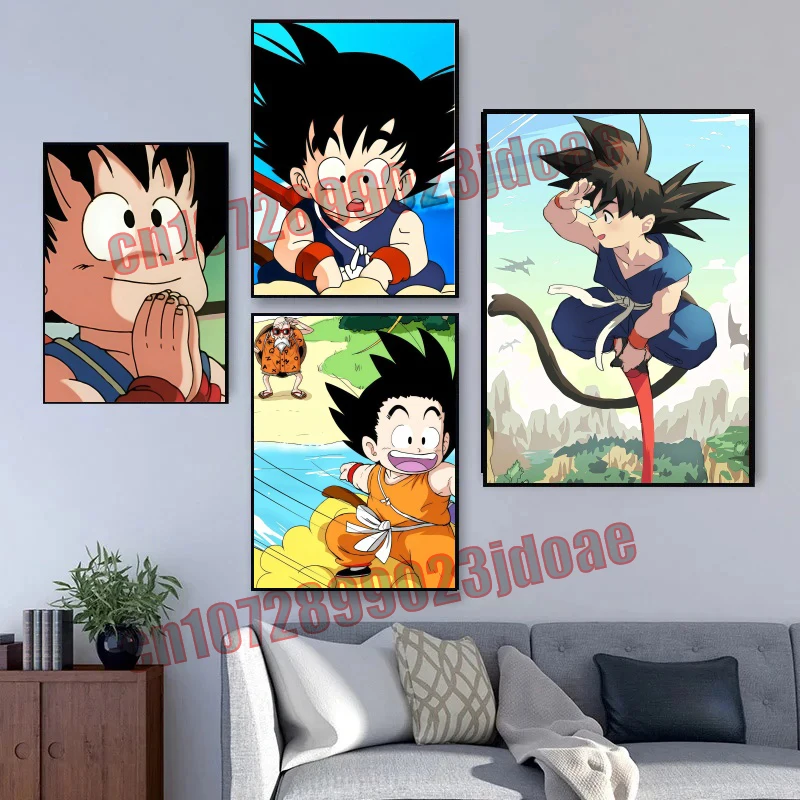 

Dragon Ball Goku Vegeta Bulma Krillin Childhood Memories Retro Poster HD Quality Printed Canvas Painting Best Gift for Children