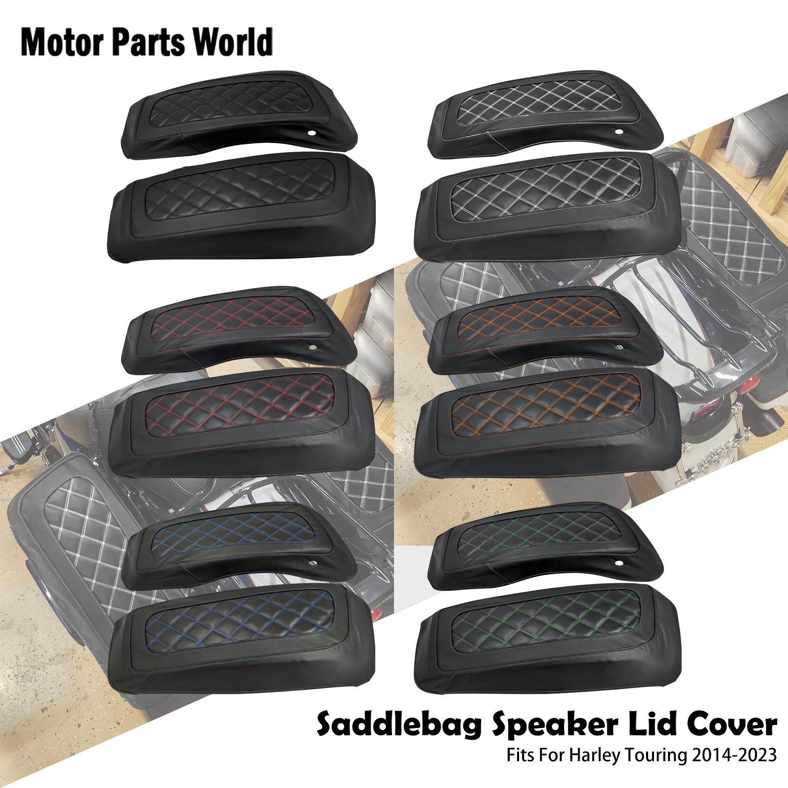 

1pair Motorcycle Saddlebag Speaker Lid Cover Side Bag For Harley Touring Electra Street Glide FLTRX FLHR CVO 14-24