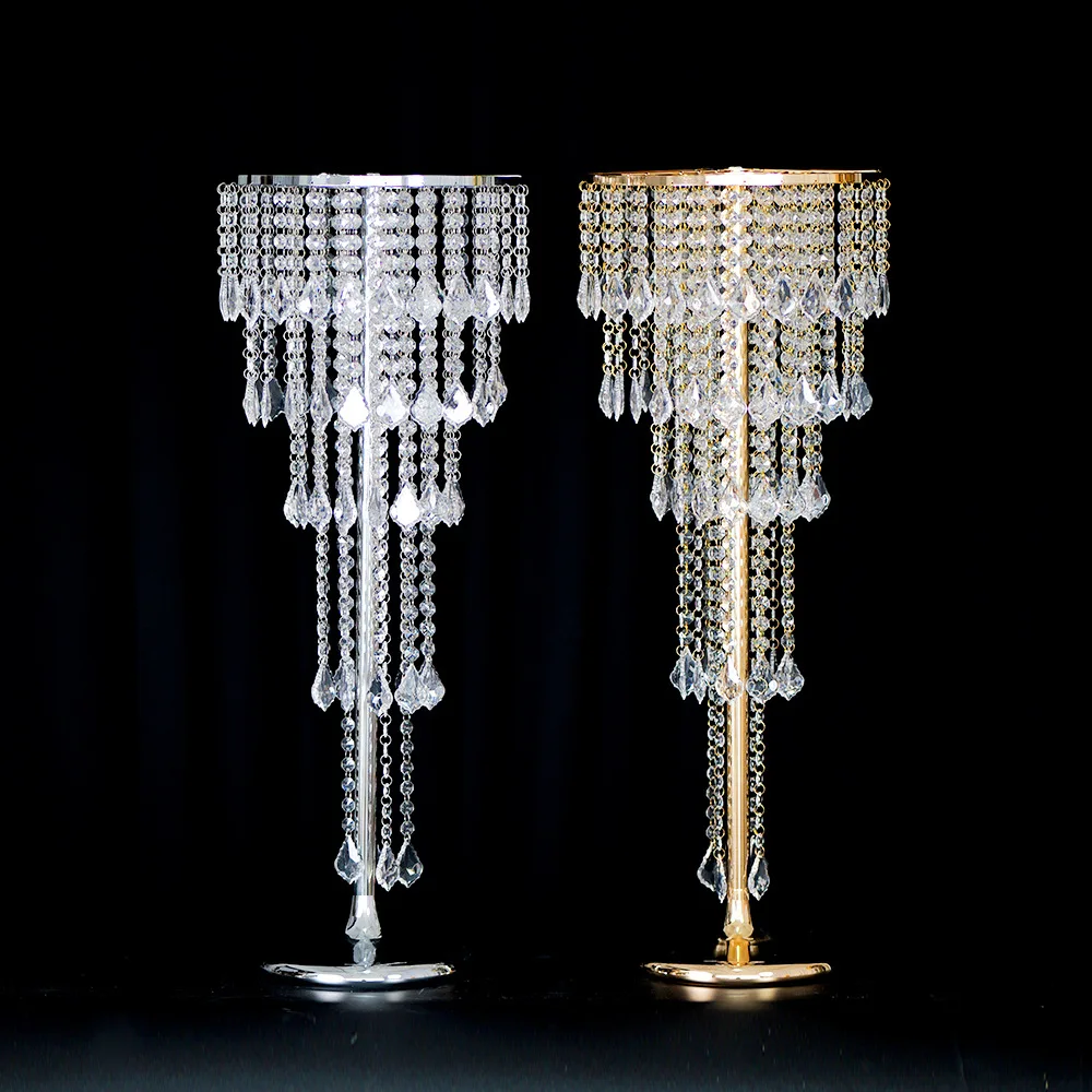 

Гальваническое свадебное хрустальное дорожное руководство, 31-дюймовая цветочная колонна, банкетный основной стол, центральная часть для украшения дома на вечеринке