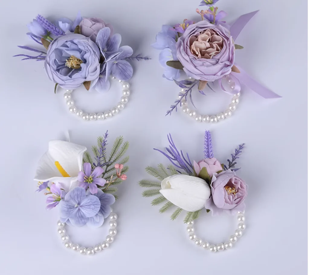 

Forest lawn wedding bridesmaid wrist flower sister flower child hand flower bride and groom wedding corsage senior mind flower.