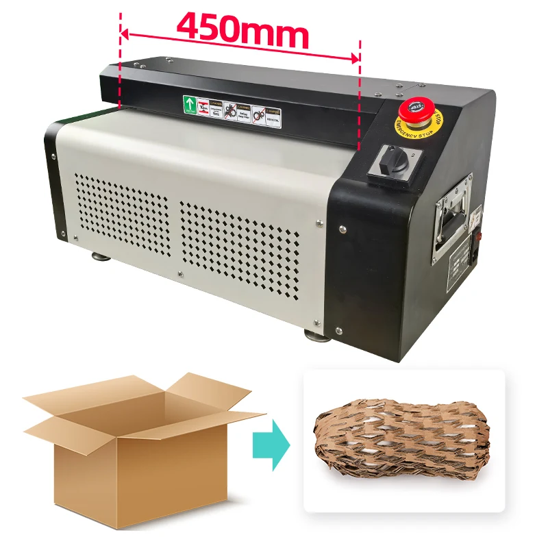 450mm Original Manufacturer Shredding Machine Strip Cut Paper Parts Cardboard Shredder for Online Seller Packaging