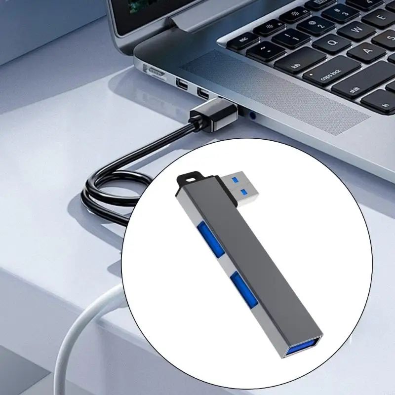 Y4QF Portable USB3.0 Hub USB3.0 to MultiPorts Hub Adapter Featuring 1 USB3.0 and 2 USB2.0 Port, Plugs and Play Compatibility