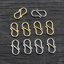 50Pcs Stainless Steel Gold Color S Shape End Clasps Hooks Chain Connectors For Bracelet Necklace DIY Jewelry Making Supplies
