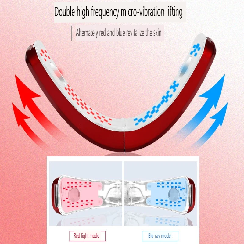 Electric Facial Beauty Device, Micro Current, Create A V-face, Thin Chin, Create Perfect Lines, Red Blue Light Care ML-079