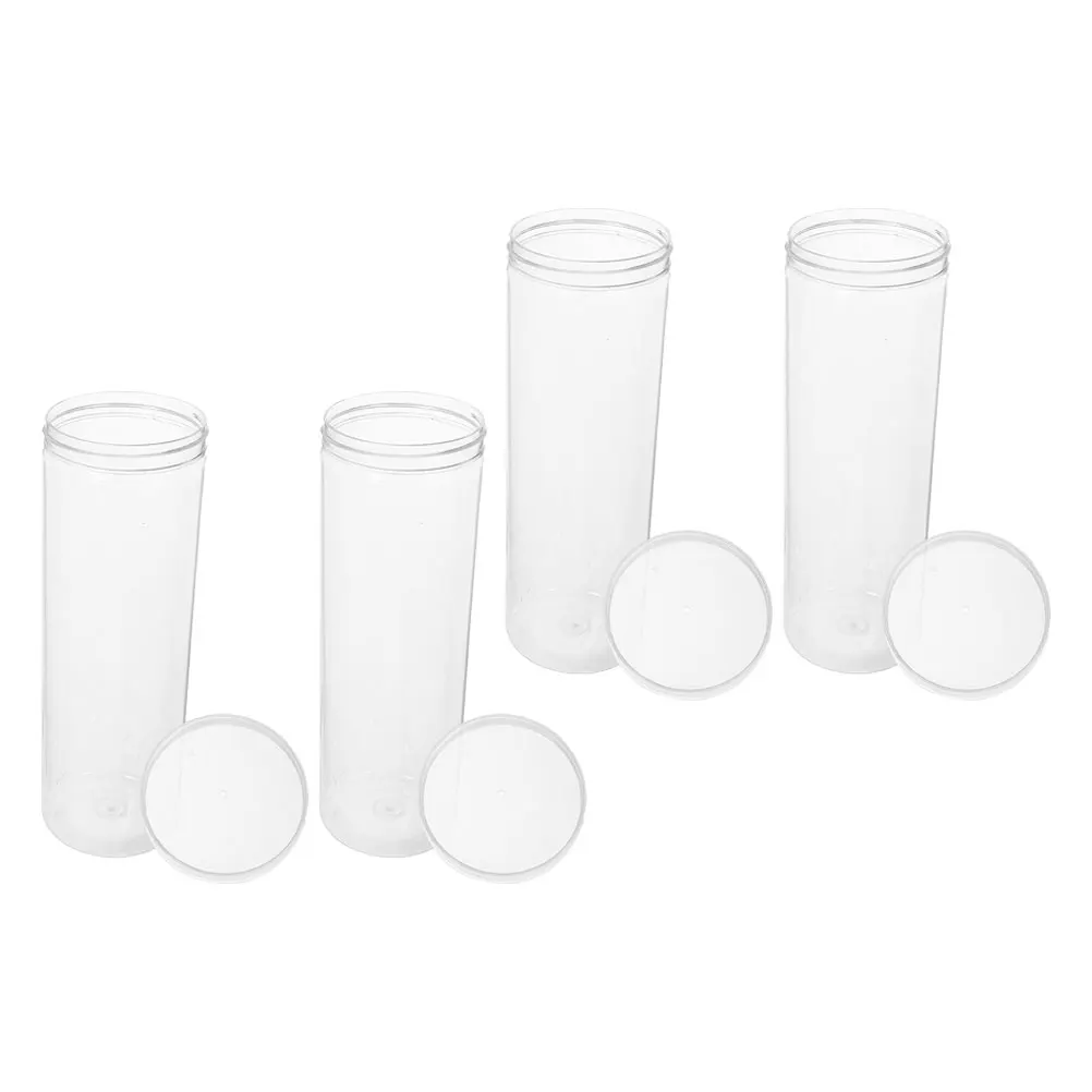 

4Pcs Plastic Packaging Bottle Pen Holder Clear Transparent Desktop Pencil Organizer Large Capacity Office Storage Container