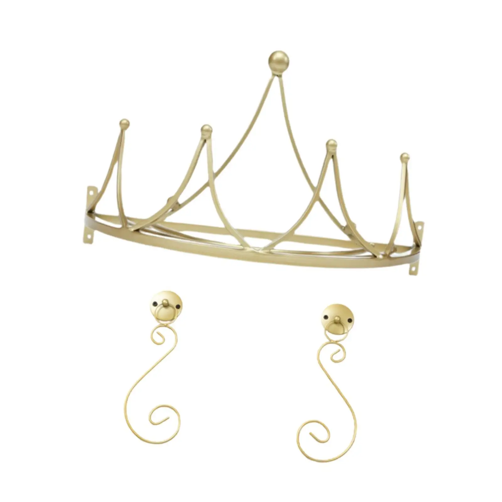 Crown Bed Canopy Frame for Bedroom Cute Romantic Wall Mount Kids Bedding Princess Bed Canopy Stand for Girls Decorative