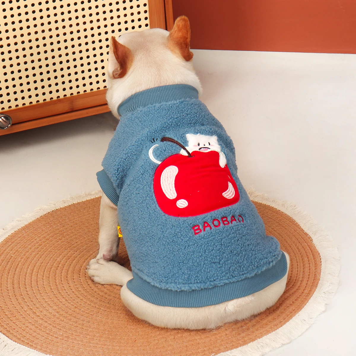 

Thickened Fleece Winter Dog Vest for Pugs And French Bulldogs Warm Pet Clothes Casual Style Pattern Universal Pet Apparel