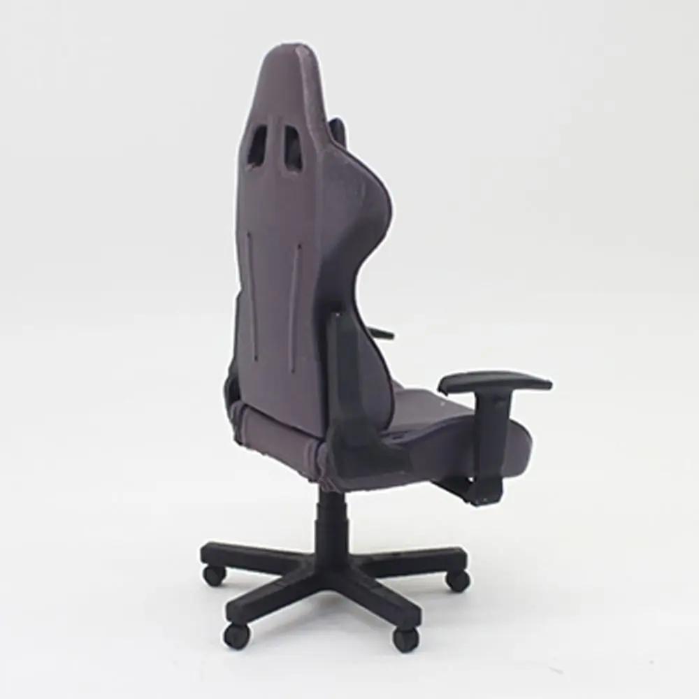 Kit de jogo esportivo para casa de bonecas, modelo de cena, adereços para fotos, computador em miniatura, cadeira de mesa, preto e branco, móveis para casa, 1/12