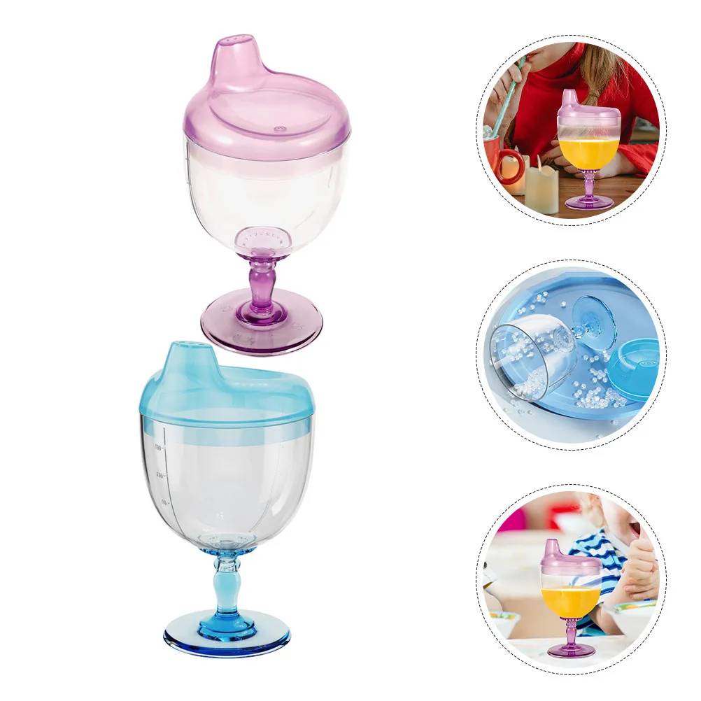 

2Pcs Toddler Cups Clear Transparent Plastic 180Ml Shatterproof Milk Juice Smoothies Party Feeding Supplies Toddler Coffee Cup
