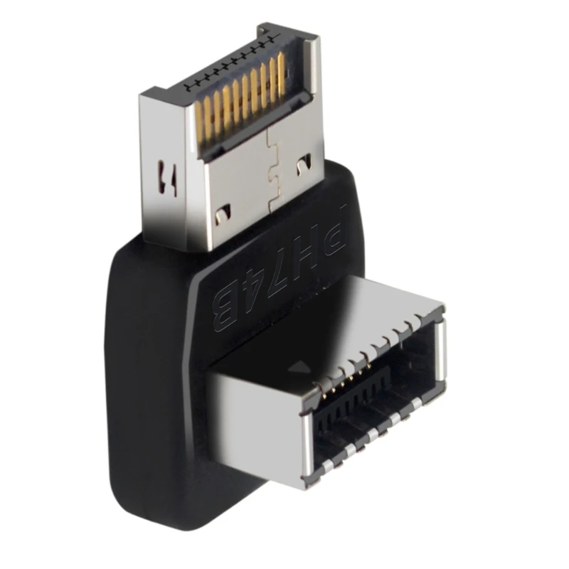 USB 3.1 Type Adapter 90 Degree Steering Elbow Vertical Type Header Converters for Computer Motherboards PH74A/PH74B