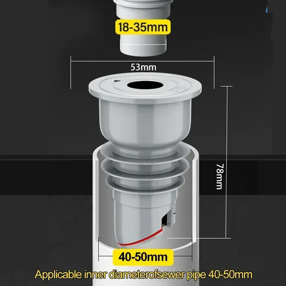 7-Layer Upgraded Silicone Drains Sewer Pipe Sealing Ring Anti-Odor Waterproof Sealing Plug 53x78mm 64x73mm For Wash Basins