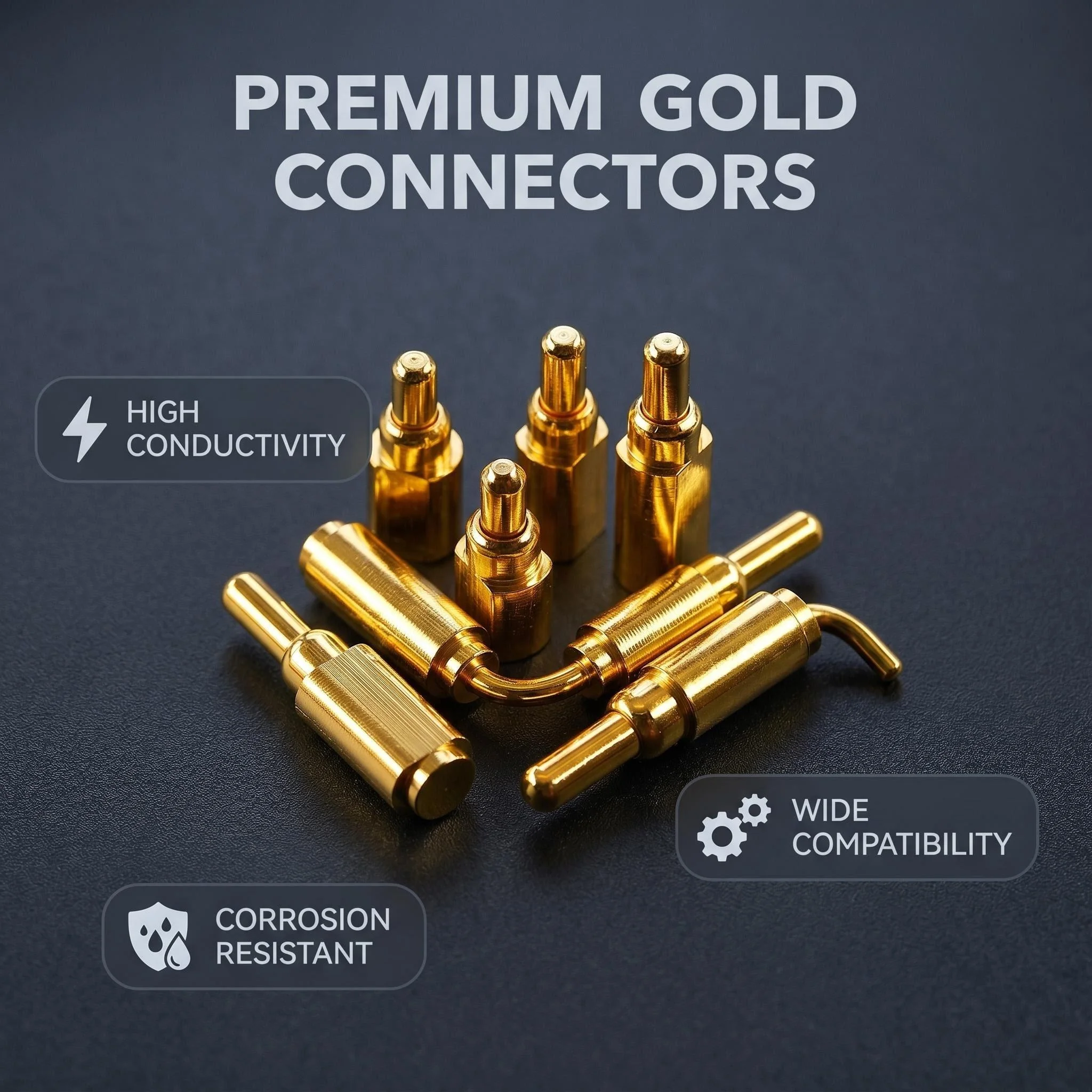 20/50/100Pcs Ultra Low Profile 1.5mm Horizontal Surface Mount Pogo Pin Connector Angled Battery Spring Loaded Gold Plated Probe