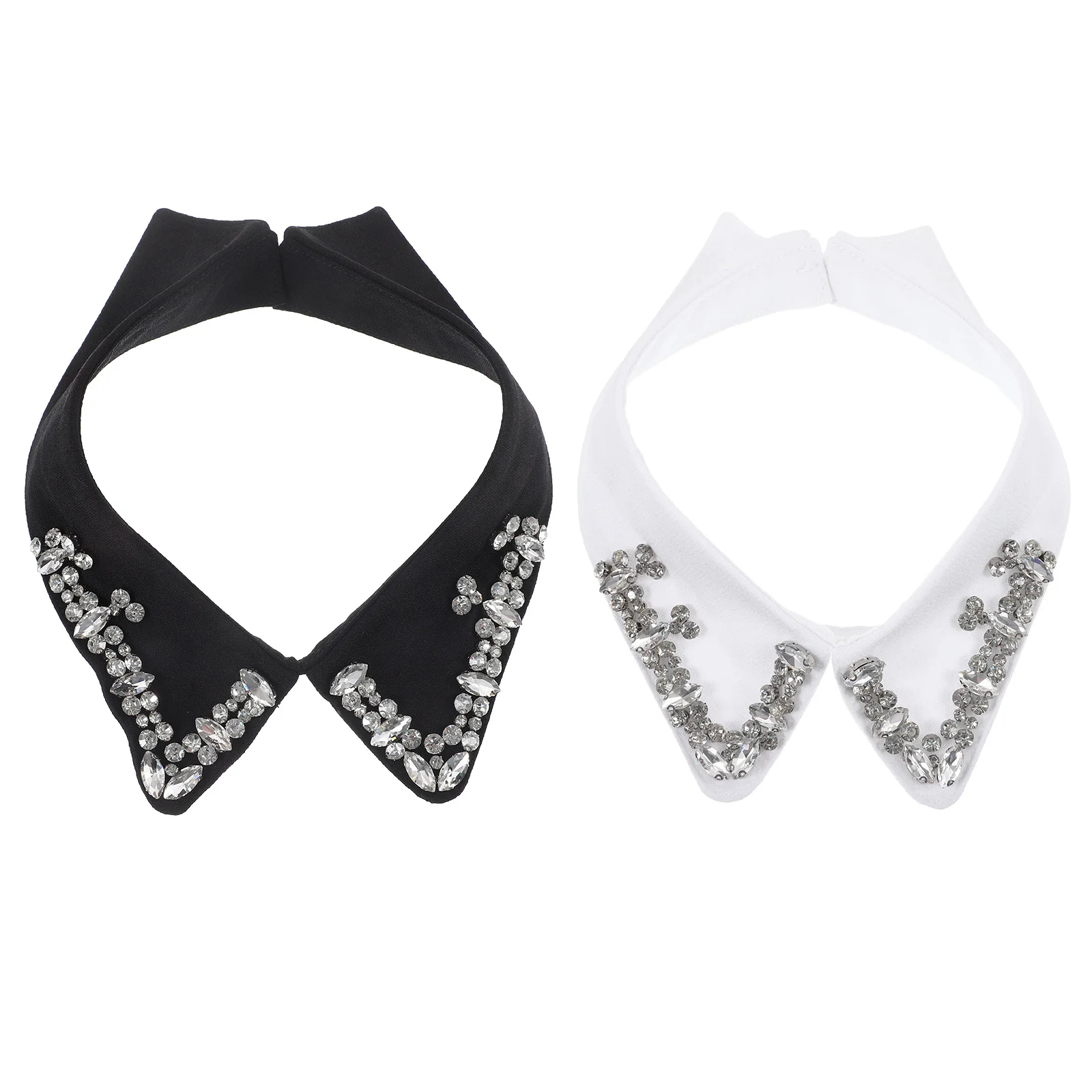 2 pçs colar destacável feminino strass falso camisa colar elegante blusa decoração acessórios coleiras destacáveis para mulher