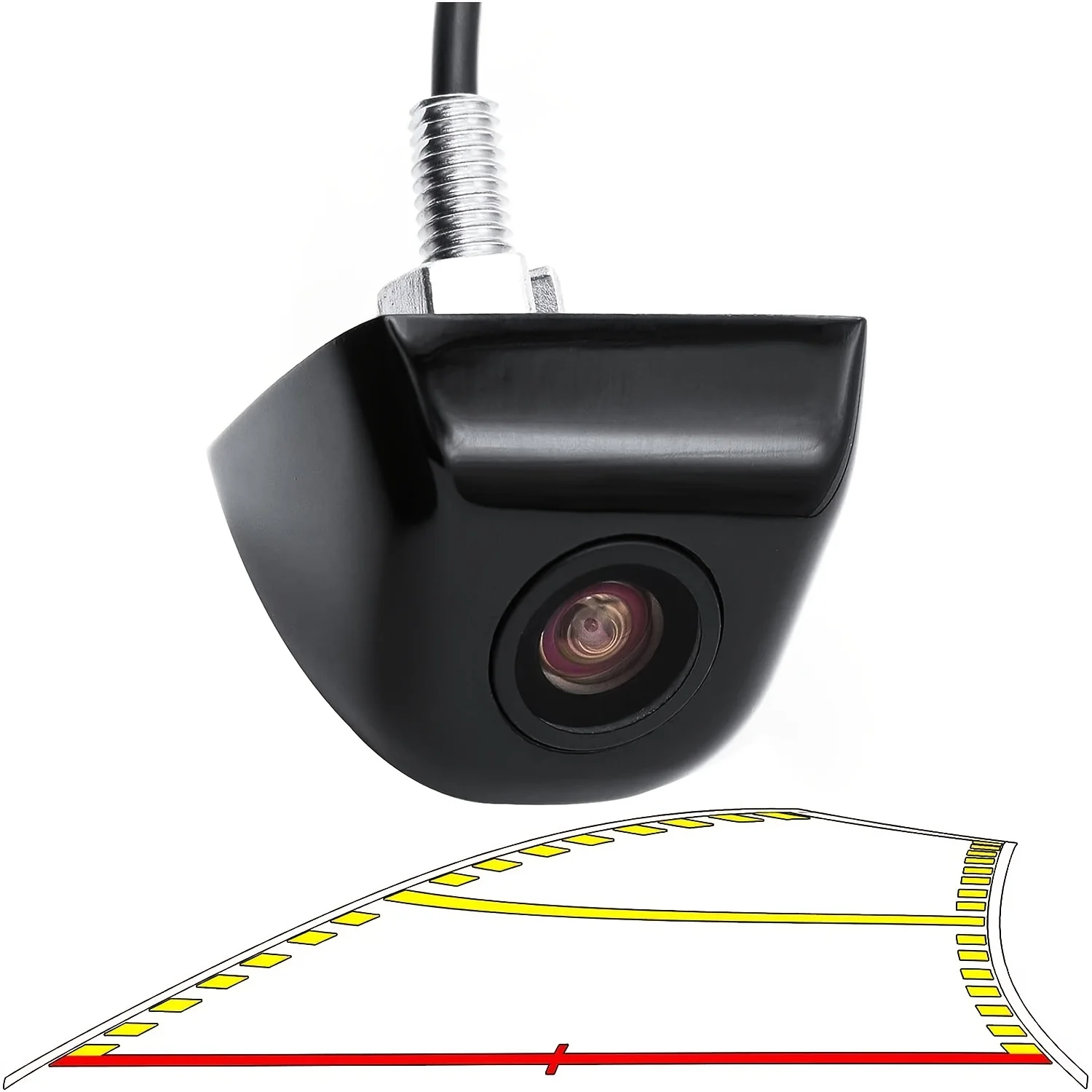 Car Backup Camera With Dynamic Trajectory Guide Line,  Rear View Camera Night Vision Fisheye Lens 170° Wide View