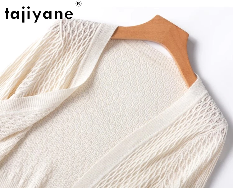 TAJIYANE 45% Cotton + 55% Mulberry Silk Blouse Elegant Short Silk Cardigan Spring and Summer Tops 2025 Ladies Clothes Блузка