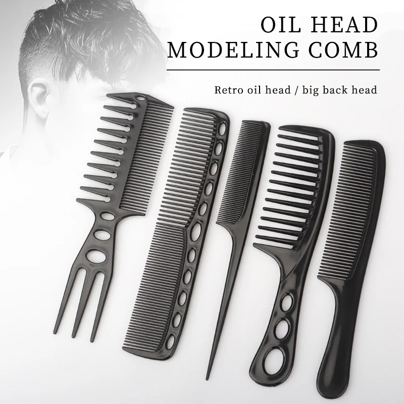 6pcs New Styling Hairdressing Men Women Beauty Salon Hair Hairdressing Black Brush Combs Hairbrush