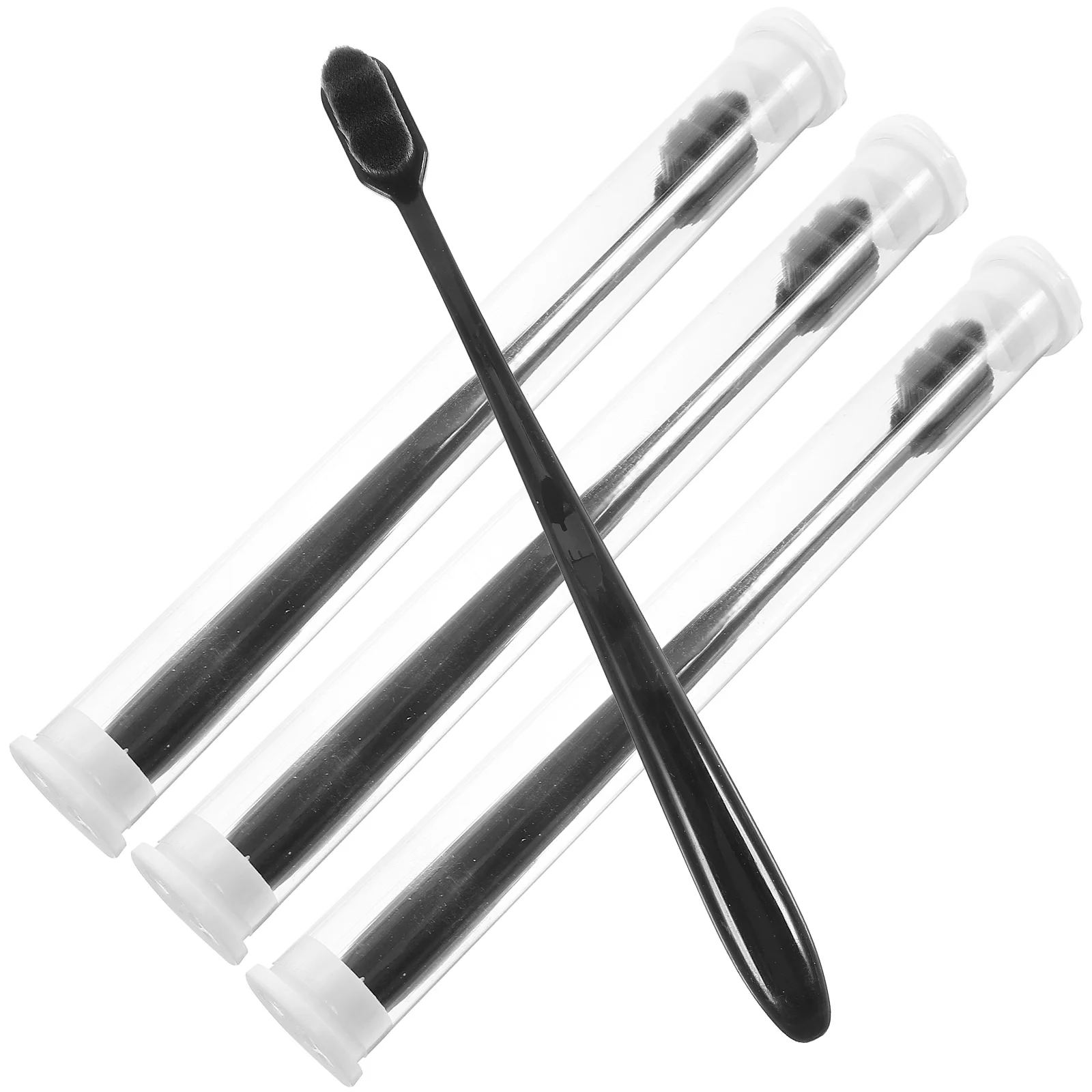 

4pcs Toothbrushes Soft Bristles for Adults Kids Foldable Lightweight Portable Camping Black Handle Random Color Packaging
