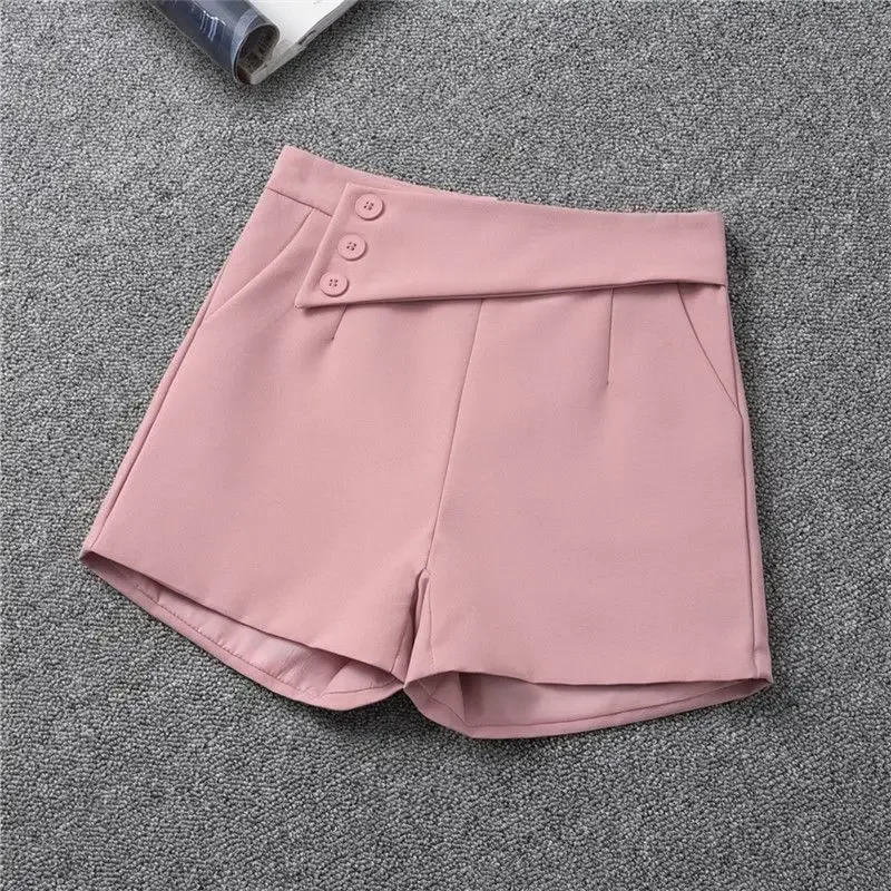 Trendy Elegant Shorts For Women's Summer 2024 New Slim Wide Leg Shorts Casual Sweet Irregular Trousers