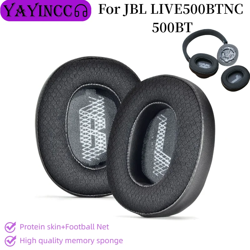 

YAYINCC Replacement Breathable mesh spliced leather Ear Pads for JBL LIVE500BTNC 500BT Headphones Earmuff Repair Parts