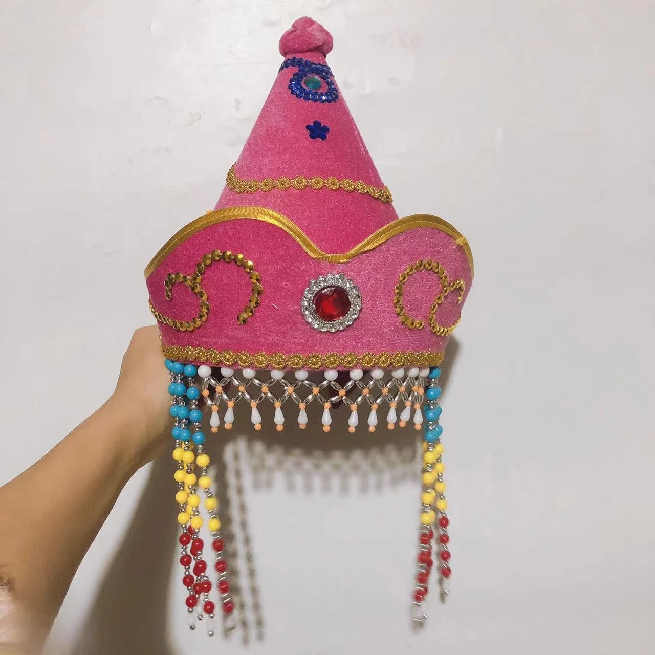 Mongolian Hats Children Women Men Special Red Blue Headwear Clothing Accessories Dance Performance Caps Lovely Costumes Hat