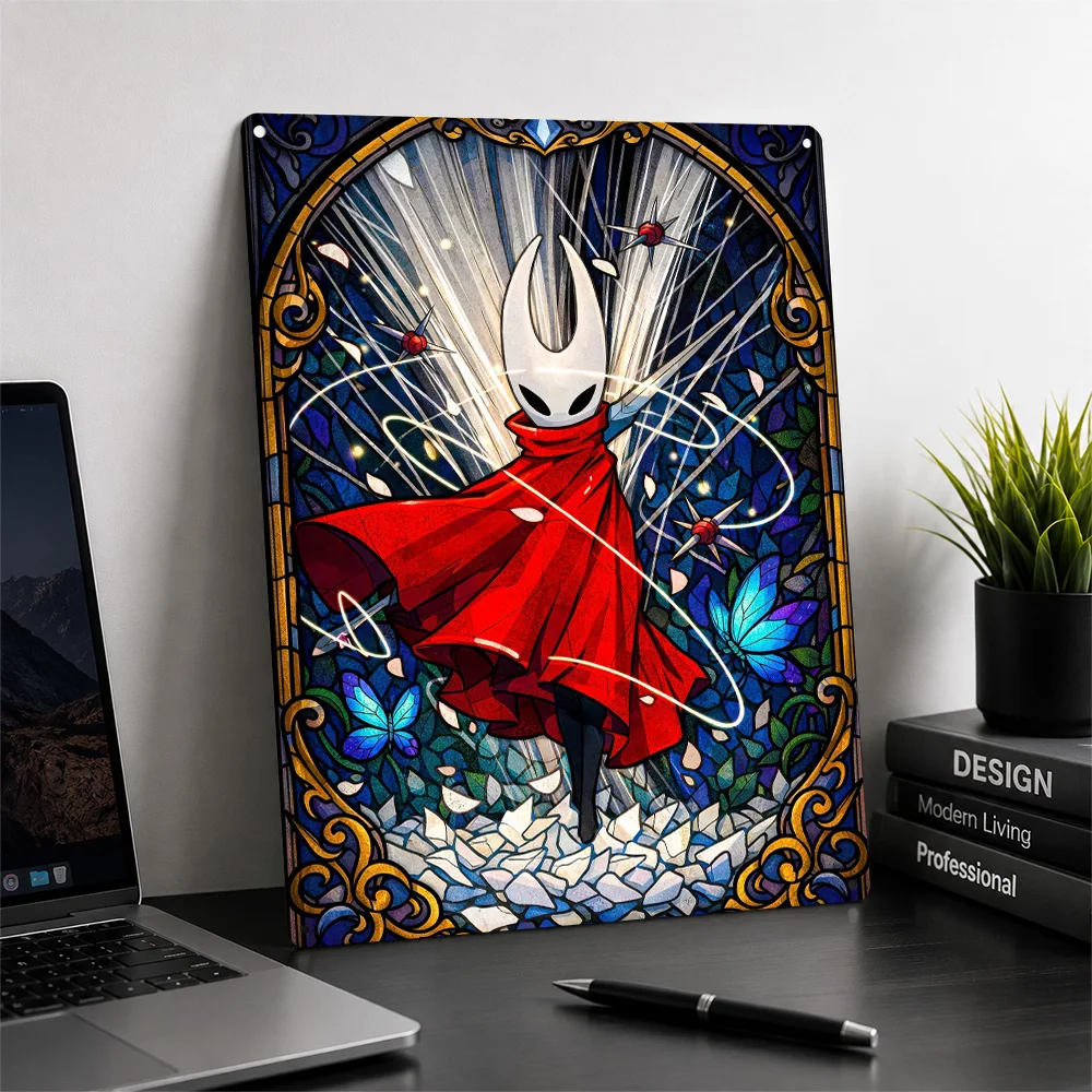 Hornet in Stained Glass Style Personalized 3D Textured Metal Poster Wall Art Tinplate Sign for Article Decoration Room Wand Deko