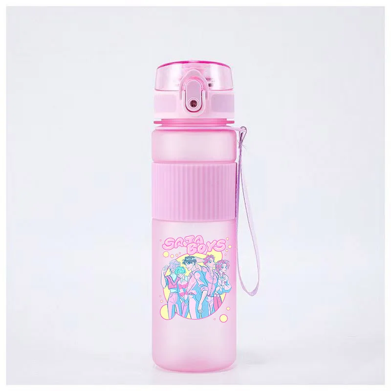 550ml KPop Demon Hunters Bollitore smerigliato Bottiglie d'acqua Anime Grandi tazze di cannuccia per bere Bottiglia portatile per ufficio all'aperto per ragazze e ragazzi