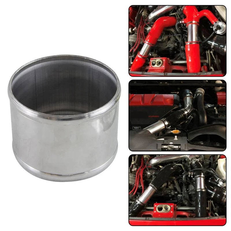 

Universal 0 Degree Piping pipe Intercooler Turbo Intake Air Piping 80-102mm 3.15"-4.0" Inch L=76mm Black/Silver