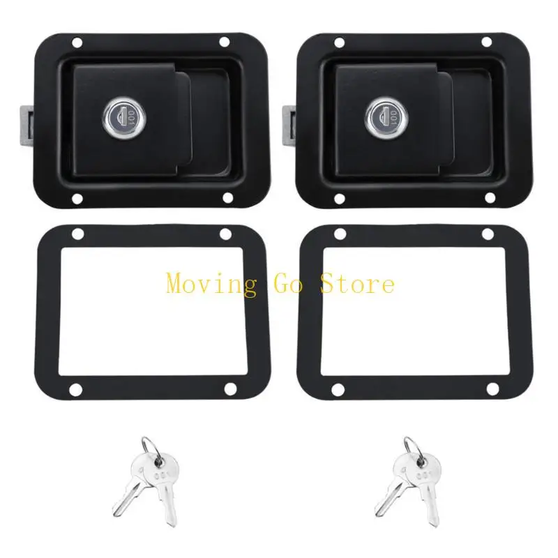 

B5XD Metal Door Lock Entry Handle Latches Lock Replacement Waterproof Trailer Lock Adjustable for Trailer & Outdoor Equipment