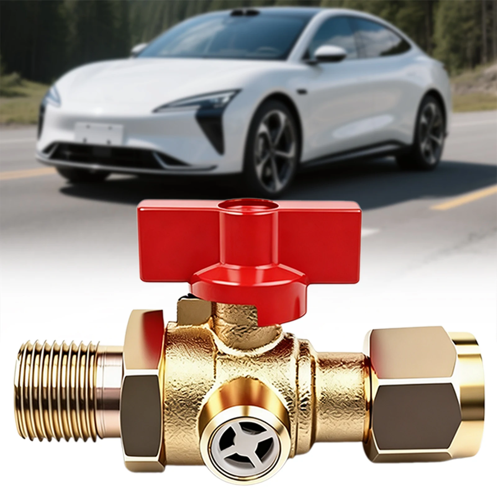 Heavy-Duty Self-Venting Brass Airs Cut-Off Valves M18x1.5 Thread For Semi Truck Trailer Airs Brake Hose Airs Brake Relay-Valve