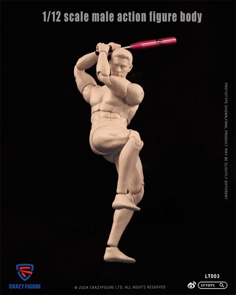 Figura louca lt003 escala 1/12 masculino ultra flexível móvel articulado corpo artista pintura modelos de bonecos de ação de 6 polegadas