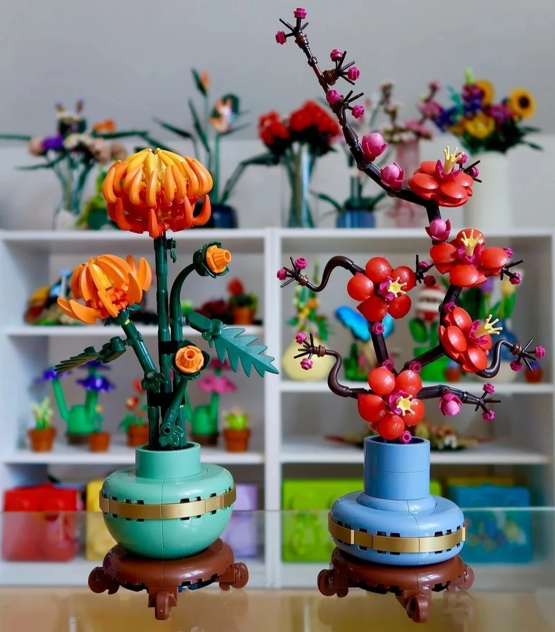 Pictogrammen Pruimenbloesem Bouwsets voor volwassenen Kunstbloem voor eettafel Middelpunt Woonkamer Home Decor DIY Craft Kits