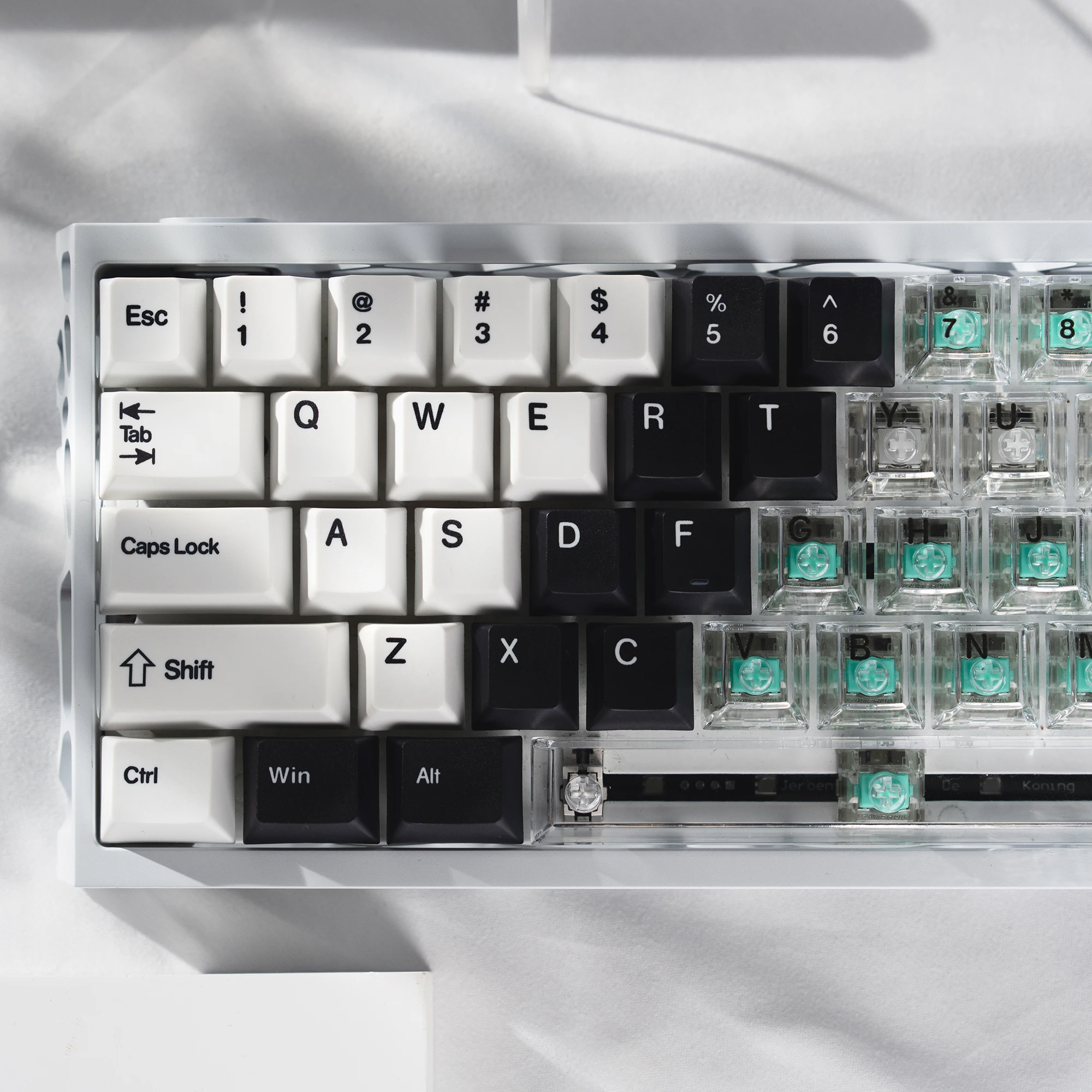 

167 Keys White Black Transparent Clear Keycaps Crystal PC+PBT Keycap Through Key cap Cherry Profile for MX Switch Keyboard